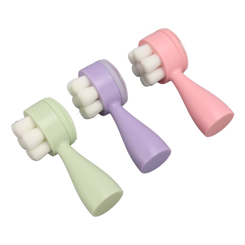 3pcs Facial Cleansing Brush Deep Cleansing Exfoliation Removing Blackhead Massaging