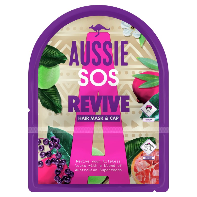Aussie SOS Hair Mask & Cap Revive Your Lifeless Locks