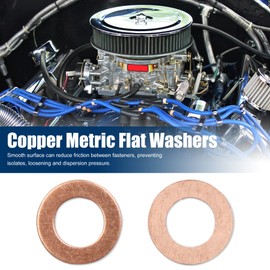 sourcing map Pack of 20 Washers 8 mm Copper Rings Flat Seal Rings for Car