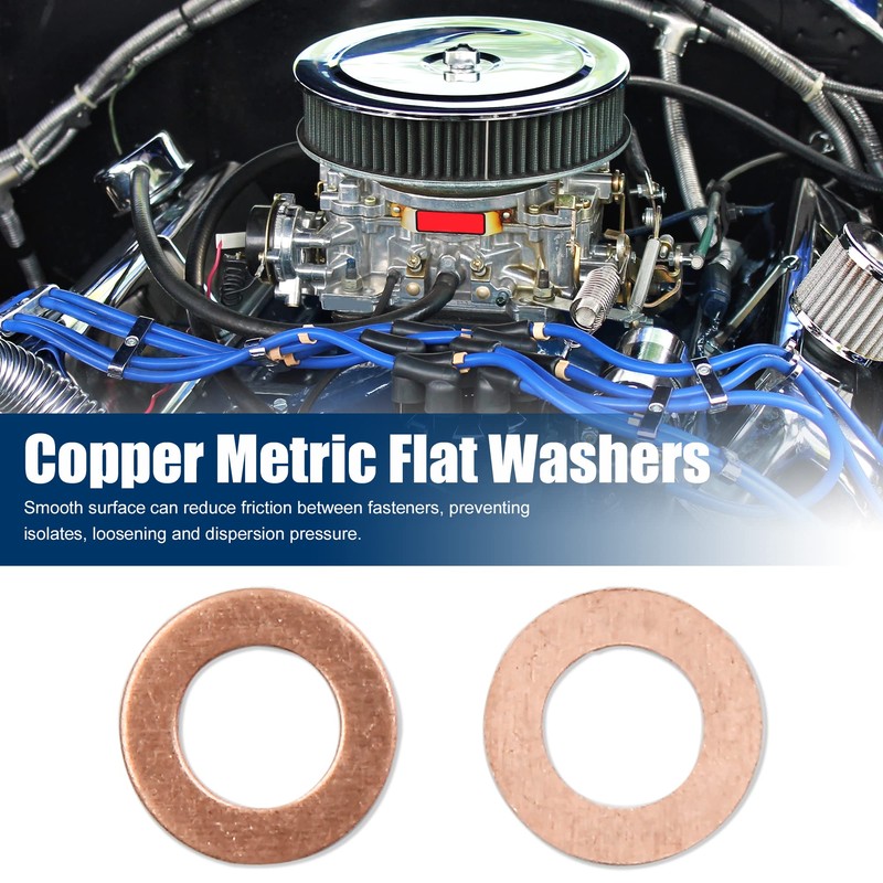 sourcing map Pack of 20 Washers 8 mm Copper Rings