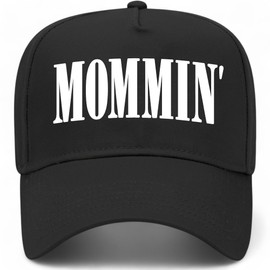 Mommin' Vintage Trucker Hat | Premium Snapback Baseball Hat for Women, Moms, & Mothers (US, Alpha, One Size, Black)