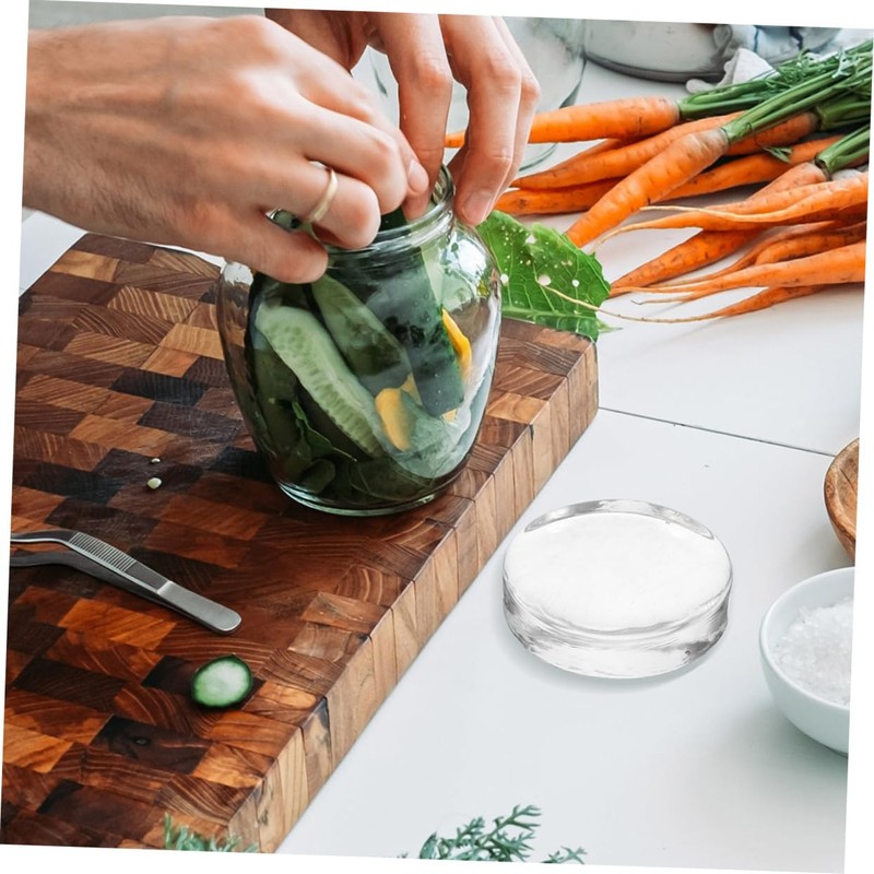 Ciieeo 3pcs Glass Fermentation Weights for Jars Thick Pickling Jar