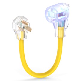 TOOLIOM NEMA 10-30P to 14-50R EV Charger Adapter Cord UL Listed 30 Amp to 50 Amp for Level 2 EV Charger with LED Power Indicator 12 Inch Car Charger with Plug Outlet