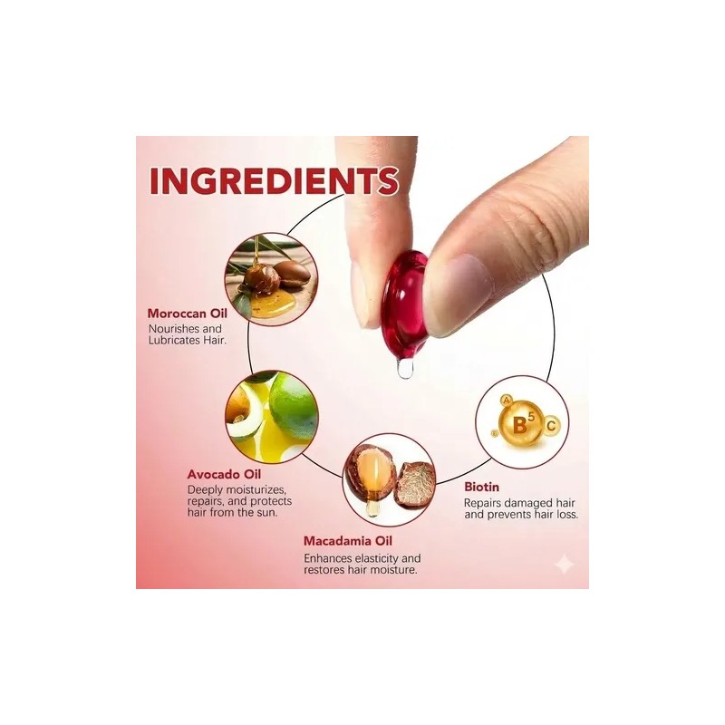 Capsulas Capilar Vitamina Aceite Suero Nutrición 6 Frascos