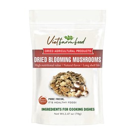 DRIED BLOOMING MUSHROOMS 2.47 Oz (70g) VIETFARMFOOD: Dried agricultural products with pure natural flavor. Used as cooking ingredients to prepare delicious, nutritious dishes, suitable for vegetarians