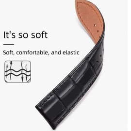 Genuine Leather Watch Bands, Italian Alligator Grain Embossed Watch Straps,Quick Release Replacement Deployment Buckle Leather Watch Straps 12mm 14mm 15mm 16mm 17mm 18mm 19mm 20mm 21mm 22mm 23mm 24mm