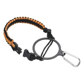 PATIKIL Water Bottle Holder, Paracord Handle Carrying Lanyard Strap Carrier with Ring for 12oz to 64oz Wide Mouth Bottles, Orange Camo, Black