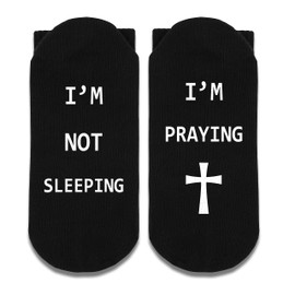 I’m Not Sleeping I’m Praying Socks, Motivational Christian Socks,Gifts For Christian,Gifts For Men, Mens Socks. (127)