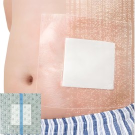 8"x8" Waterproof Shower Cover Incision Bandages for Large Wound with No Glue On The Center Adhesive Transparent Shower Protector Post Surgical Water Barrier Guard Pack of 25