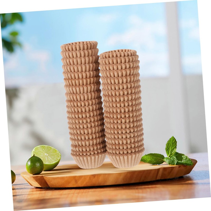 NOLITOY 1000pcs Mini Muffin Baking Cups Kraft Paper Cupcake Liners