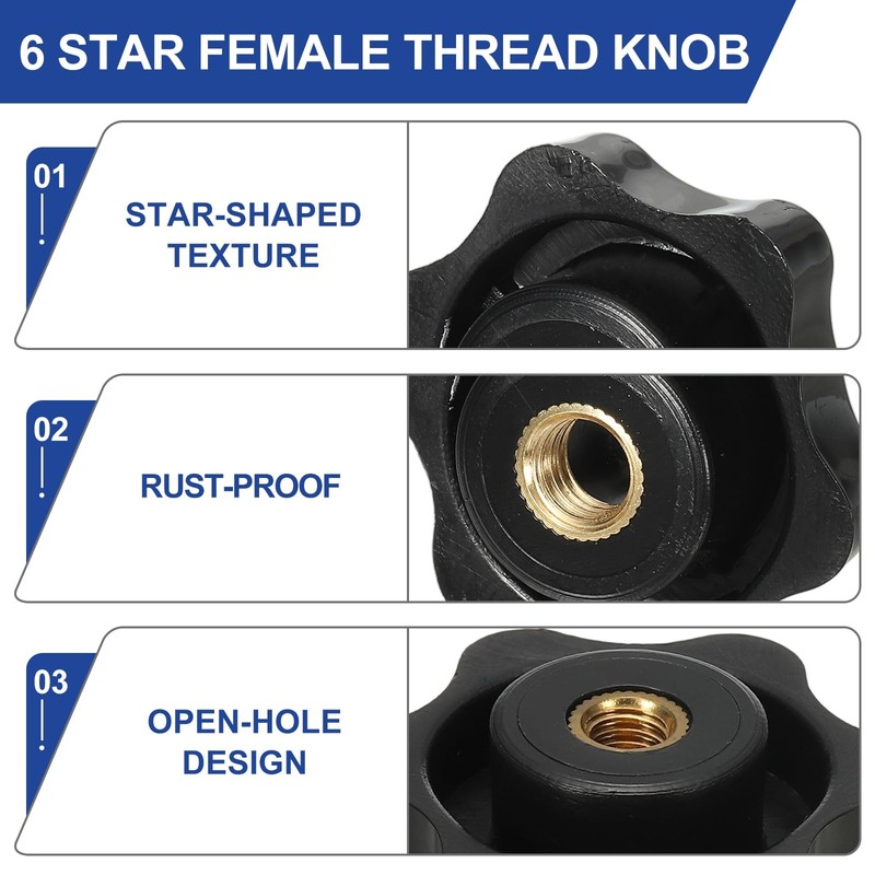PATIKIL M8 x 32mm Thread Clamping Nuts, 10 Pcs 6
