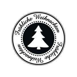 Rayher - Stamp "Frööhliche Weihnacht" (Merry Christmas) - 3cm Diameter [German Language]