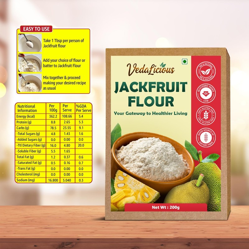 Premium Green Jackfruit Flour - Gluten-Free, High Fibre Superfood for