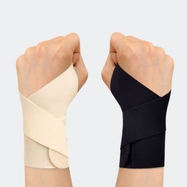 Ultra-Thin Slim Wrist Support Band Black - Right Hand 2ea