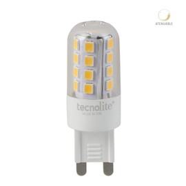 Tecnolite - Foco JCD LED Ampolleta 3 W, Luz Suave Cálida, Base G9, Atenuable