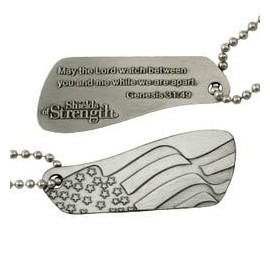 Genesis 31:49 Split Shield Antique Finish Dog Tag Necklace-2 part (4 Pack)