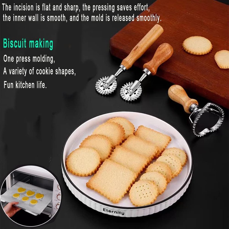 MTOMDY Pastry Wheel Cutter,Pastry and Pasta Cutter Wheel,For Ravioli, Pasta,
