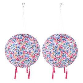 Lotvic Pack of 2 Solar Lanterns Outdoor Weatherproof Lanterns Solar Outdoor Weatherproof 30 cm Hanging Lantern with 4 Tassels for Garden, Balcony, Patio, Yard, Wedding, Party, Festival Decoration, 12