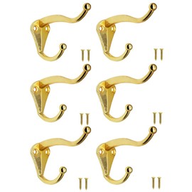 Fuxxer® 6 Classic Iron Hooks Coat Hooks Clothes Hooks Gold