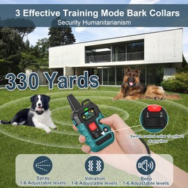 Citronella Training Collar for Dog [1* Spray Refill] Dog Training Collar with Beep/Vibration/Spray 4 Mode & 6 Adjustable Sensitivities IPX7 Waterproof Safer Citronella Bark Collar for L/M/S