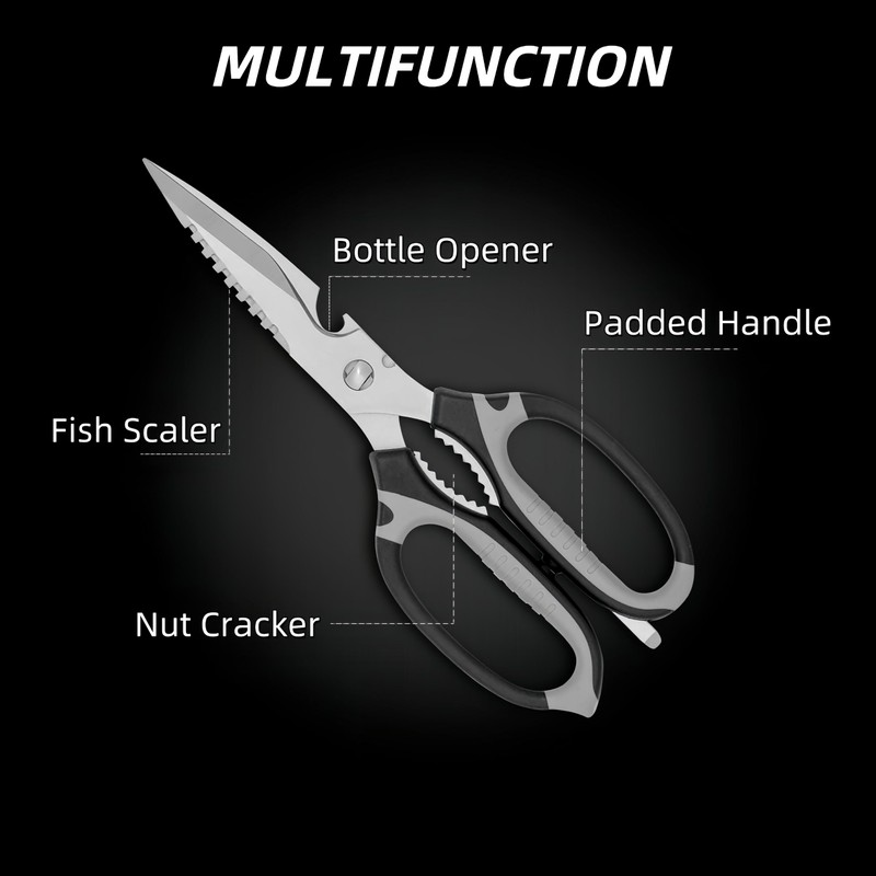 Sharp Kitchen Scissors Detachable with Soft Comfort Handle,Dishwasher Safe Cooking,