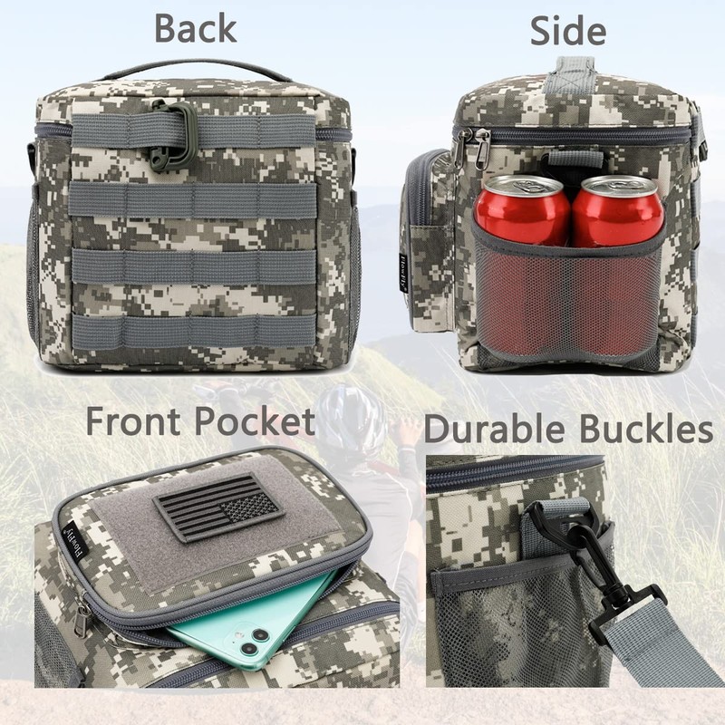 FlowFly Tactical Lunch Bag Large Insulated Lunch Box Cooler Tote
