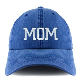 Trendy Apparel Shop Mom - Gorra no estructurada teñida con pigmento bordado, Real, One Size