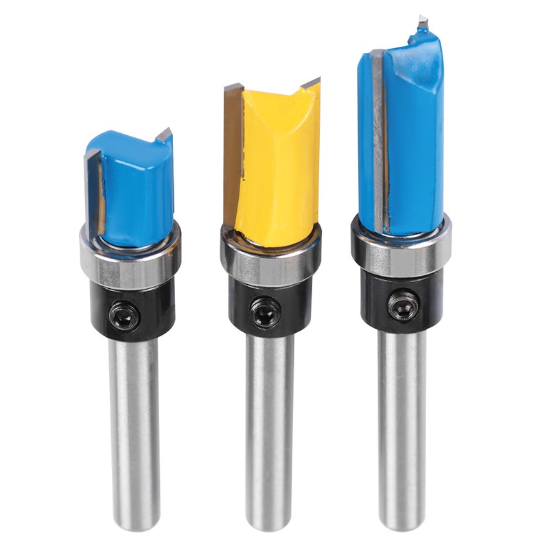 3pcs Woodworking Cutter Milling 1/4" Shank Edge Trimming Slotting Router