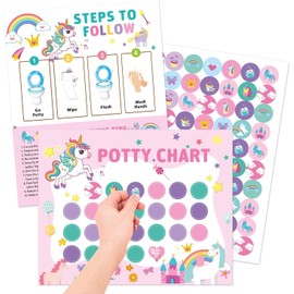 10 PcsPotty Training Chart, Potty Training Sticker Chart Potty Reward Sticker Chart Toilet Sticker for KidsPotty Training Sticker Chart Potty Training Chart (Unicorn)