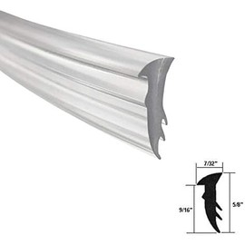 Gordon Glass 5/8" x 7/32" x 9/16" Clear Glazing Vinyl for Framed Shower Doors - 18 ft Roll | Glazing Spline Fills The Gap Between The Glass and The Shower Door U-Channel