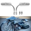 Chrome 8mm 10mm Motorcycle Oval Rearview Mirrors Compatible with Harley
