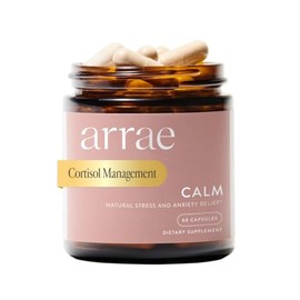 Arrae Calm Cortisol Manager - 60 cápsulas para aliviar el estrés y el pánico - Suplemento para mejorar el estado de ánimo con L-teanina, inositol,... 