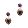 Delight Jewelry Silvertone Brown Ruffle Heart - Large Purple Crystal