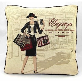 Traditional Tapestry Cushion Covers with Soft Faux Velvet Reverse 18" x 18" (Milano)