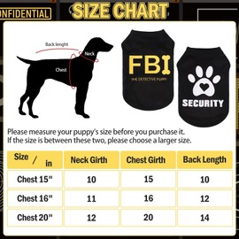 KOOLTAIL Security Dog Shirts Clothes-2 Pack Dog Sleeveless Vest with Cute Printing, Soft Stretchy Breathable Cotton Pet T Shirt Apparel for Extra Small Medium Girl&Boy Dogs Puppy Cats, Black XS