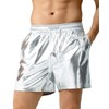 Casey Kevin Men's Metallic Shorts Reflective Rave Shorts with Pockets,