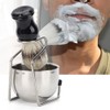 3Pcs/Set Shaving Tool Kit Brush with Stainless Steel Bowl Bracket