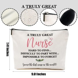 DHKG Nurse Gifts for Women Makeup Bag, Nurse Accessories Cosmetic Bags Nursing Essentials Inspirational Gifts for Women Nurses Coworker Birthday Friendship Travel Toiletry Bag