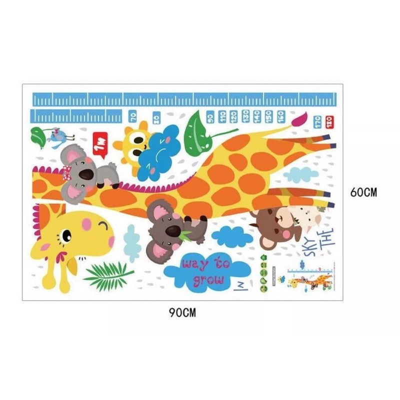 DaraBaby Vinil Infantil Estatura Jirafa Con Regla De Crecimiento012