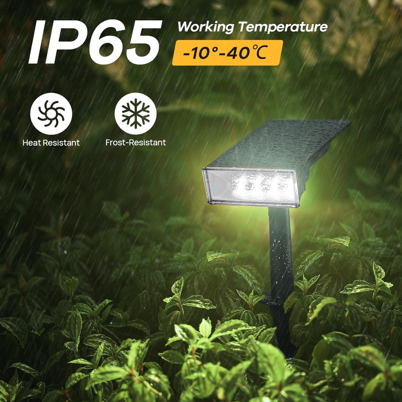 Consciot Solar Spot Lights Outdoor, 4 Pack, White, 600 Lumens,