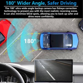 Backup Camera, IP69K Waterproof and Fisheye Correction 1080P Clear Night Vision Reversing Camera, 180°Super Wide Angle Universal Rear/Front View Reverse Camera for Car,SUV,Truck Pick
