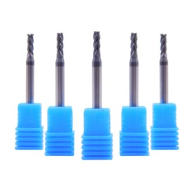 ARMOUR TOOLING – 3mm x 4mm Tungsten Carbide End mill Set – 4 Flute Sharp Corner Milling Cutter – 5 Pack – CNC Milling Tool - for Alloy Steels - For Roughing And Finishing