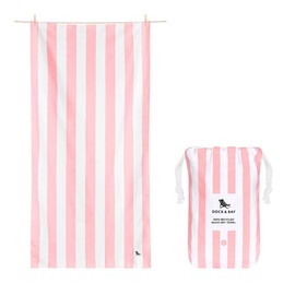 Dock & Bay Beach Towel - Quick Dry, Sand Free - Compact, Lightweight - 100% Recycled - Includes Bag - Cabana - Light Pink - Large (160x90cm, 63x35)