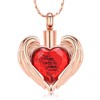 QGJNSGC Cremation Jewelry Crystal Heart Necklace for Ashes Pendant Angle