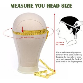 ZKSWT 23 Inch Canvas Wig Head Set, Styling Mannequin Head with Mount Hole for Wig Making, Styling and Display,with Stand Tripod, Styling Hair Clips, T Needle, C Needles, Thread, Wig Caps (White)