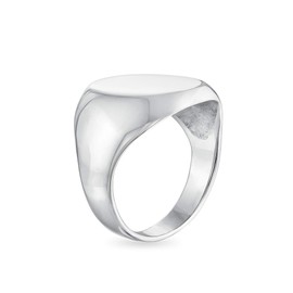 Basic Simple Monogram Engravable 925 Sterling Silver Oval Signet Ring For Men For Women size L