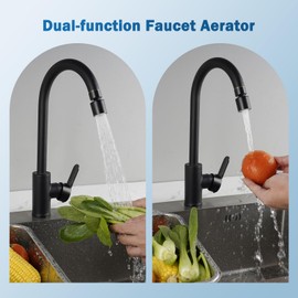 Hibbent Faucet Aerator, Kitchen Sink Faucet Aerator, 2 Water Flow 360-degree Swivel Faucet Extender, 55/64 Inch Female Thread, Splash-Proof, Water Saving- Oil Rubbed Bronze