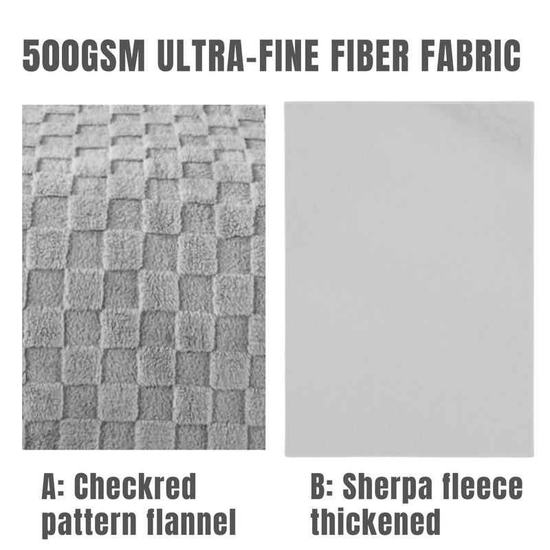 Fleece Throw Blanket for Sofa - Soft Checkered Single Blankets
