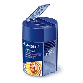 STAEDTLER 512 00 Noris Club Double-Hole Tub Sharpener for Graphite & Colour Pencils up to 10.2mm Diameter (1 x Sharpener)