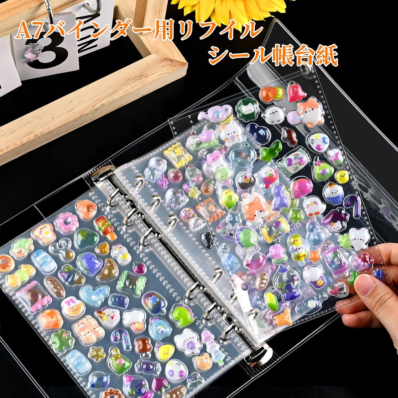 Nixrete a7 Mini Refills, 6 Holes, 20 Sheets, Clear, Cute,